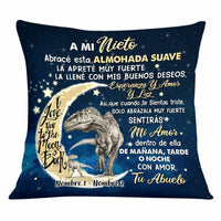Personalized Hug This Grandson Dinosaur Spanish Pillow JR201 26O34 thumb 1