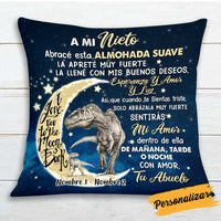 Personalized Hug This Grandson Dinosaur Spanish Pillow JR201 26O34 thumb 1