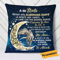 Personalized Hug This Grandson Dinosaur Spanish Pillow JR201 26O34 thumb 1