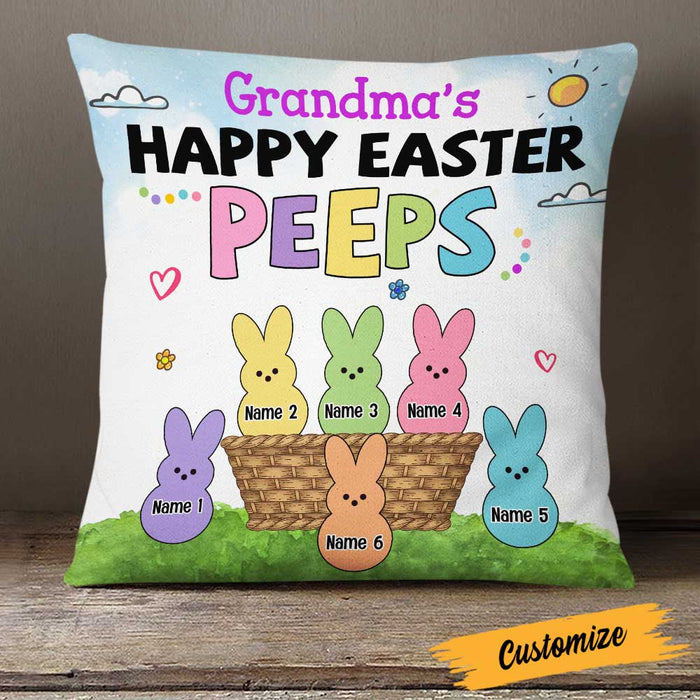 Personalized Easter Grandma Happy Peeps Pillow JR205 23O23 1