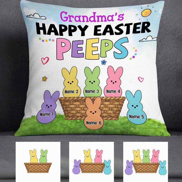 Personalized Easter Grandma Happy Peeps Pillow JR205 23O23 1