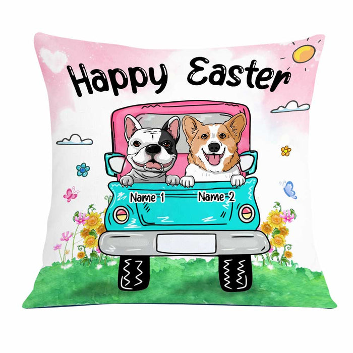 Personalized Easter Dog Mom Truck Pillow JR244 23O23 1