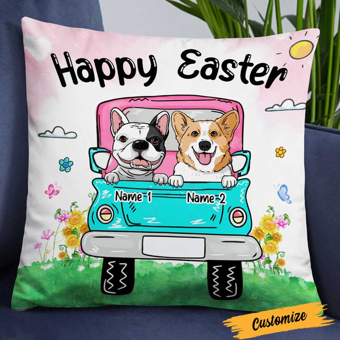 Personalized Easter Dog Mom Truck Pillow JR244 23O23 1