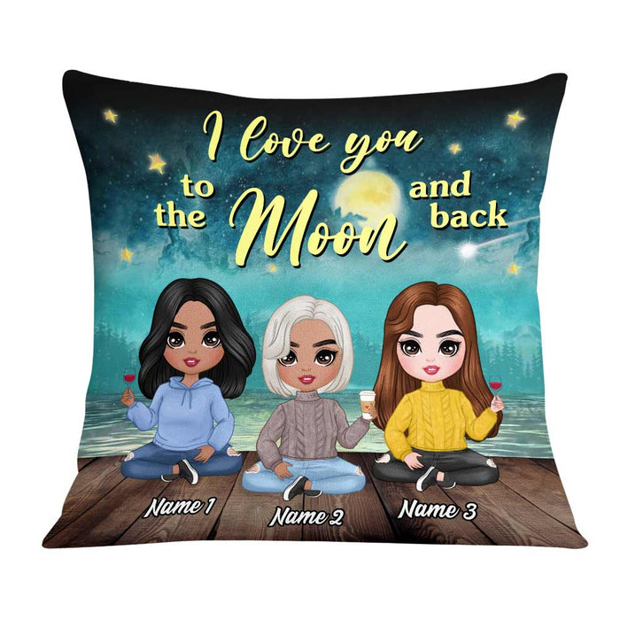 Personalized Mother Daughter Love To The Moon Pillow FB101 24O57 1