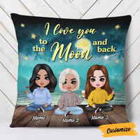 Personalized Mother Daughter Love To The Moon Pillow FB101 24O57 thumb 1