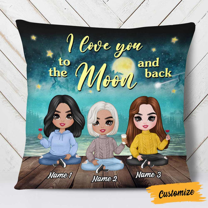 Personalized Mother Daughter Love To The Moon Pillow FB101 24O57 1