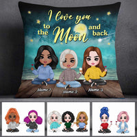 Personalized Mother Daughter Love To The Moon Pillow FB101 24O57 thumb 1