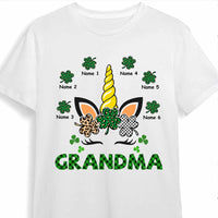 Personalized Mom Grandma Patrick's Day Unicorn T Shirt JR212 30O47 thumb 1