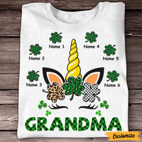 Personalized Mom Grandma Patrick's Day Unicorn T Shirt JR212 30O47 thumb 1