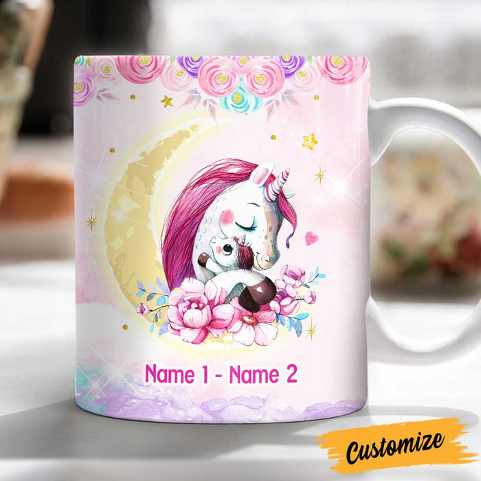 Personalized Mom Grandma Daughter Granddaughter Unicorn Mug JR34 24O47 1