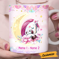 Personalized Mom Grandma Daughter Granddaughter Unicorn Mug JR34 24O47 thumb 1