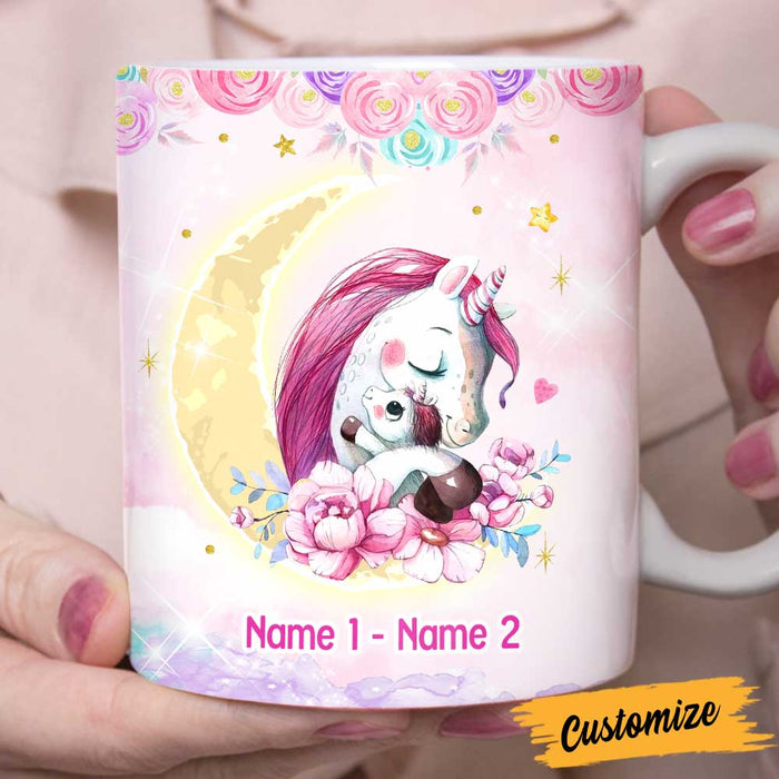 Personalized Mom Grandma Daughter Granddaughter Unicorn Mug JR34 24O47 1