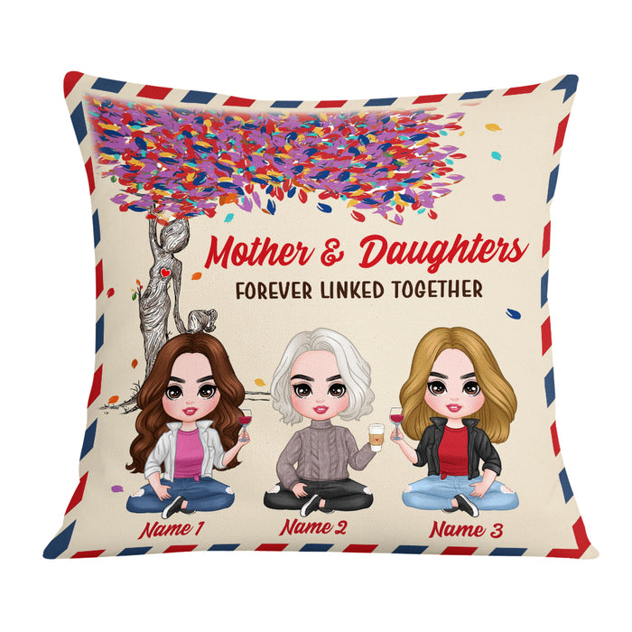 Personalized Mother Daughter Linked Together Pillow JR246 30O57 1
