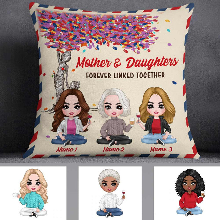 Personalized Mother Daughter Linked Together Pillow JR246 30O57 1