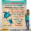 Personalized Turtle Grandson Hug This Blanket DB244 95O47 thumb 1