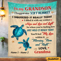 Personalized Turtle Grandson Hug This Blanket DB244 95O47 thumb 1