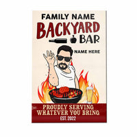 Personalized Outdoor Backyard Bar Man Proudly Serving Poster DB2710 95O58 thumb 1