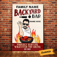 Personalized Outdoor Backyard Bar Man Proudly Serving Poster DB2710 95O58 thumb 1
