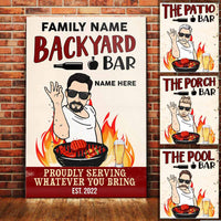 Personalized Outdoor Backyard Bar Man Proudly Serving Poster DB2710 95O58 thumb 1