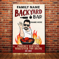 Personalized Outdoor Backyard Bar Man Proudly Serving Poster DB2710 95O58 thumb 1