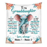 Personalized To My Granddaughter Elephant Blanket SB281 24O53 thumb 1