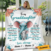 Personalized To My Granddaughter Elephant Blanket SB281 24O53 thumb 1