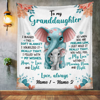 Personalized To My Granddaughter Elephant Blanket SB281 24O53 thumb 1