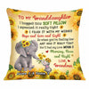 Personalized Elephant Sunflower Granddaughter Hug This Pillow JR241 24O34 1