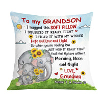 Personalized Mom Grandma Son Grandson Elephant Pillow JR267 24O36 thumb 1