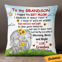 Personalized Mom Grandma Son Grandson Elephant Pillow JR267 24O36 thumb 1
