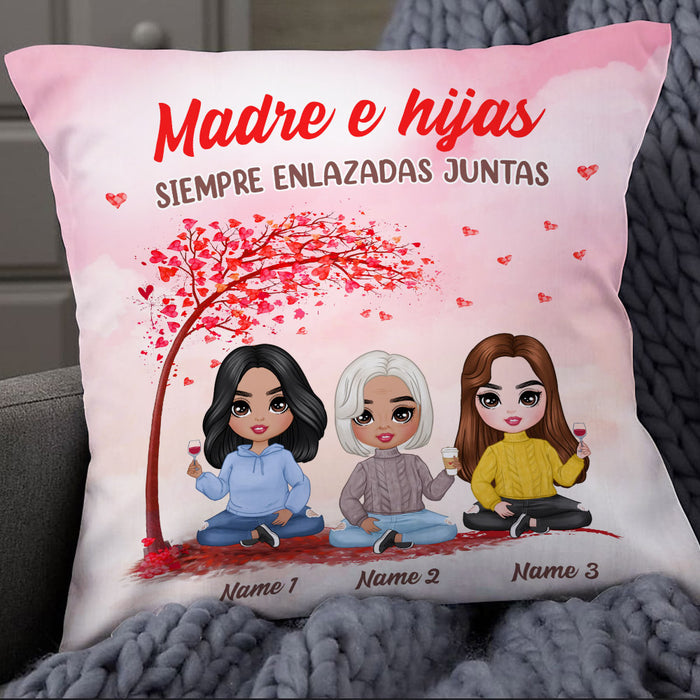 Personalized Spanish Mother Daughter Forever Linked Together Pillow JR215 85O25 1