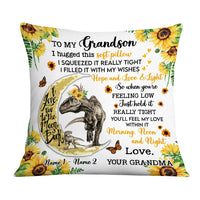 Personalized Grandson Dinosaur Sunflower Pillow JR244 24O57 thumb 1