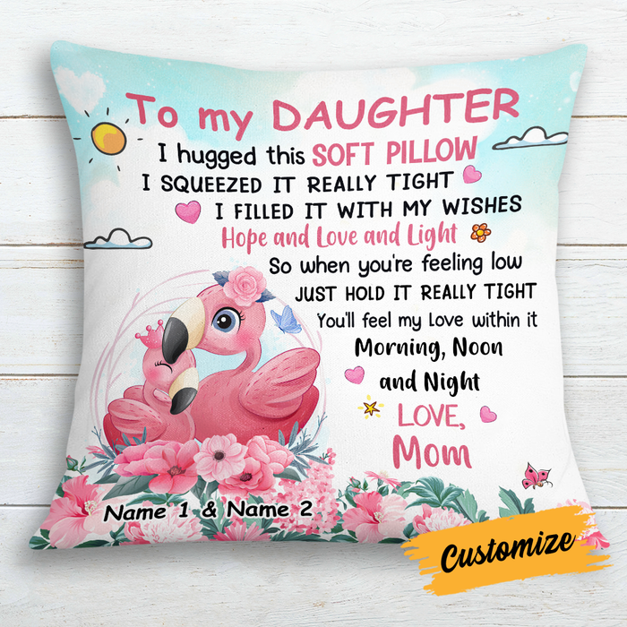 Personalized Flamingo Daughter Pillow JR253 24O24 1