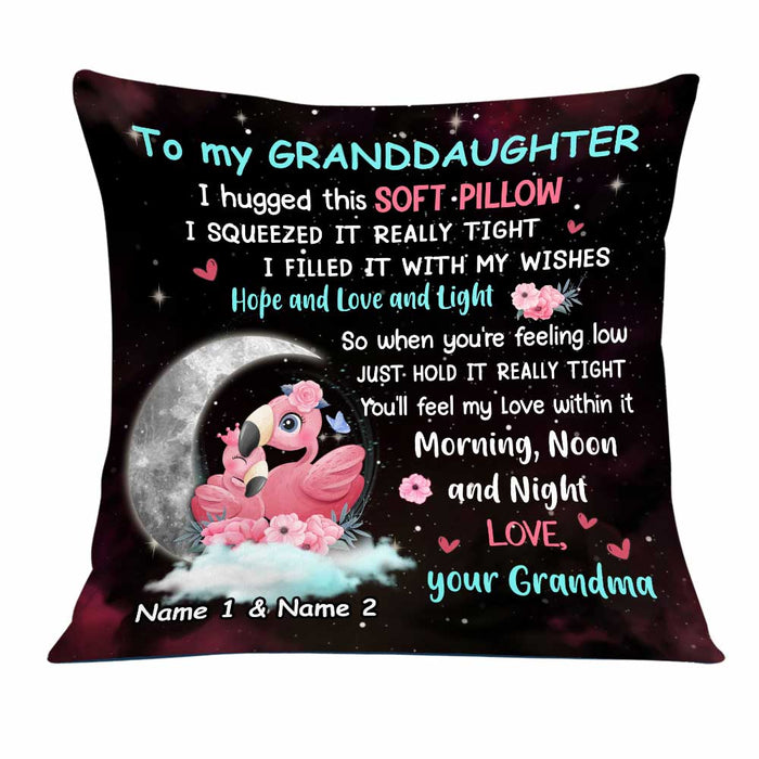 Personalized Granddaughter Flamingo Pillow JR247 24O23 1