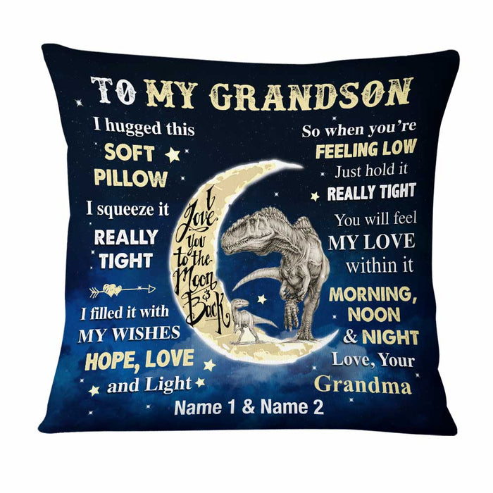 Personalized Grandson Dinosaur Pillow JR244 30O47 1