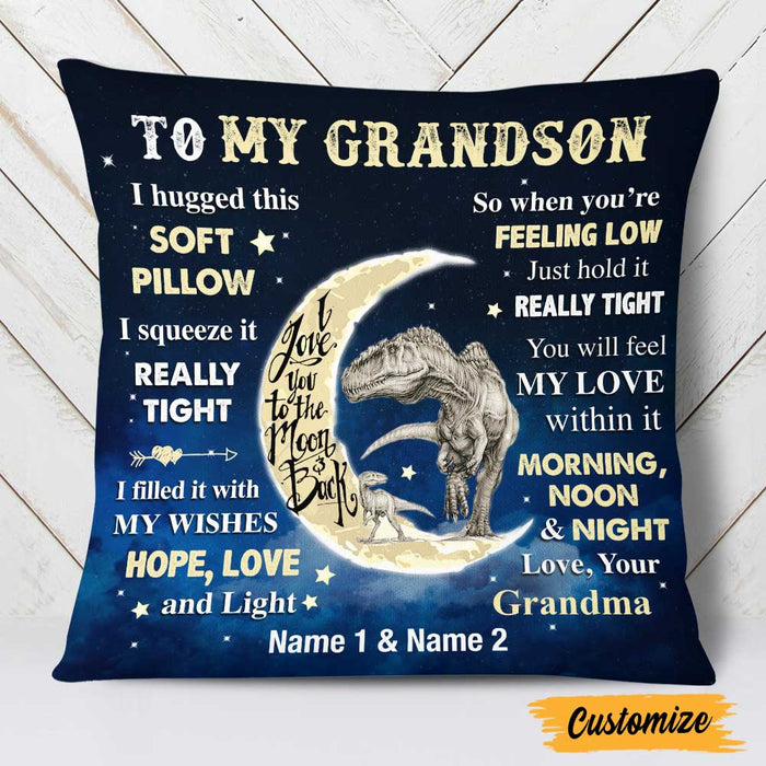 Personalized Grandson Dinosaur Pillow JR244 30O47 1
