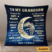 Personalized Grandson Dinosaur Pillow JR244 30O47 thumb 1