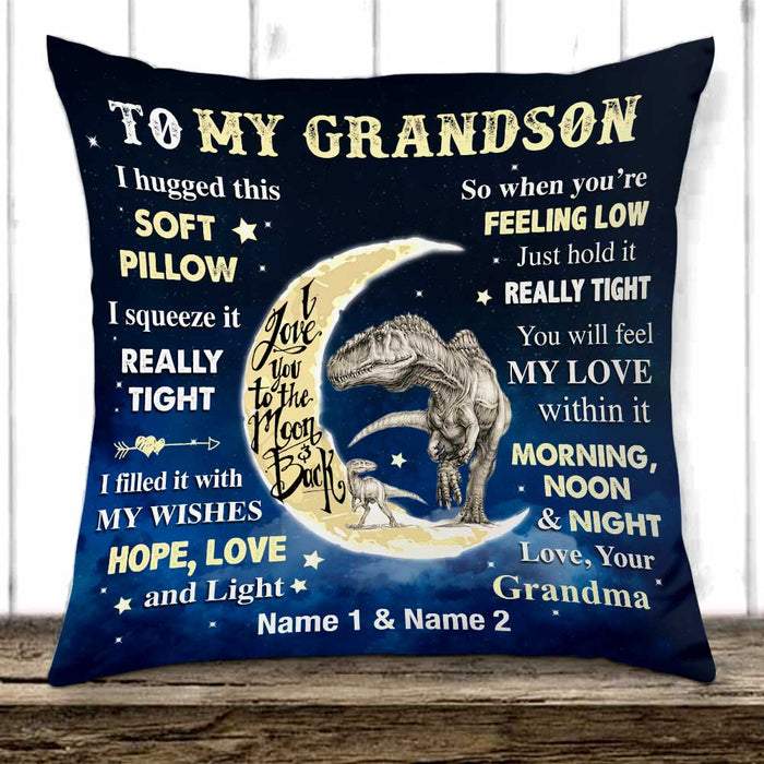 Personalized Grandson Dinosaur Pillow JR244 30O47 1