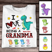 Personalized Dinosaur Mom Grandma T Shirt JR245 95O53 thumb 1