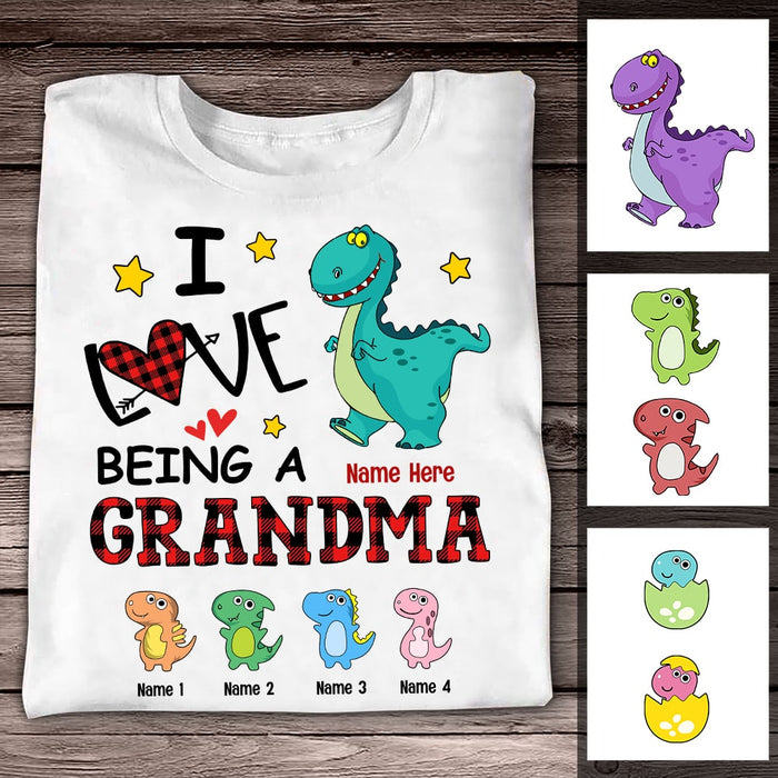 Personalized Dinosaur Mom Grandma T Shirt JR245 95O53 1