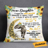 Personalized Daughter Dinosaur Sunflower Pillow JR243 26O58 thumb 1
