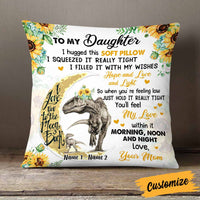 Personalized Daughter Dinosaur Sunflower Pillow JR243 26O58 thumb 1