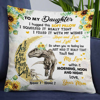 Personalized Daughter Dinosaur Sunflower Pillow JR243 26O58 thumb 1