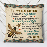 Personalized Bee Mom To Daughter Hug This Pillow JR246 95O53 thumb 1