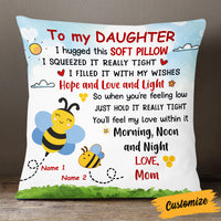 Personalized Bee Mom Grandma To Daughter Granddaughter Son Grandson Hug This Pillow JR247 95O53 thumb 1