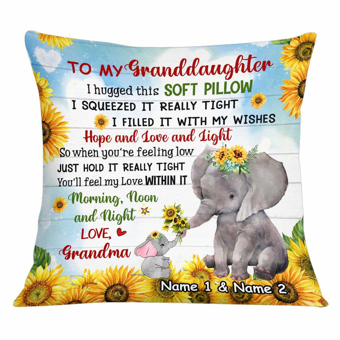 Personalized Mom Grandma Daughter Granddaughter Elephant Pillow JR241 26O34 1