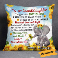 Personalized Mom Grandma Daughter Granddaughter Elephant Pillow JR241 26O34 thumb 1