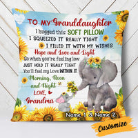 Personalized Mom Grandma Daughter Granddaughter Elephant Pillow JR241 26O34 thumb 1