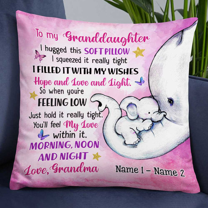 Personalized Granddaughter Elephant Pillow JR245 26O34 1
