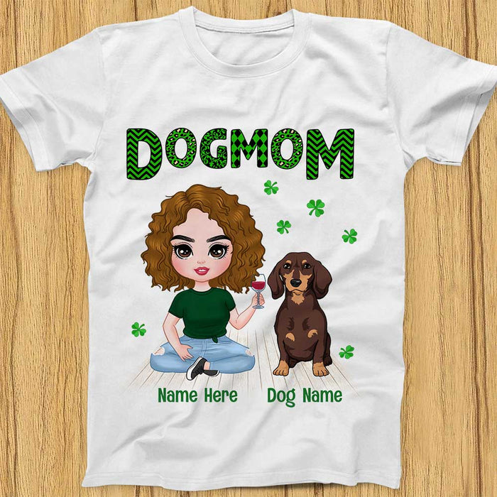 Personalized Dog Patrick's Day Mom T Shirt JR268 24O23 1